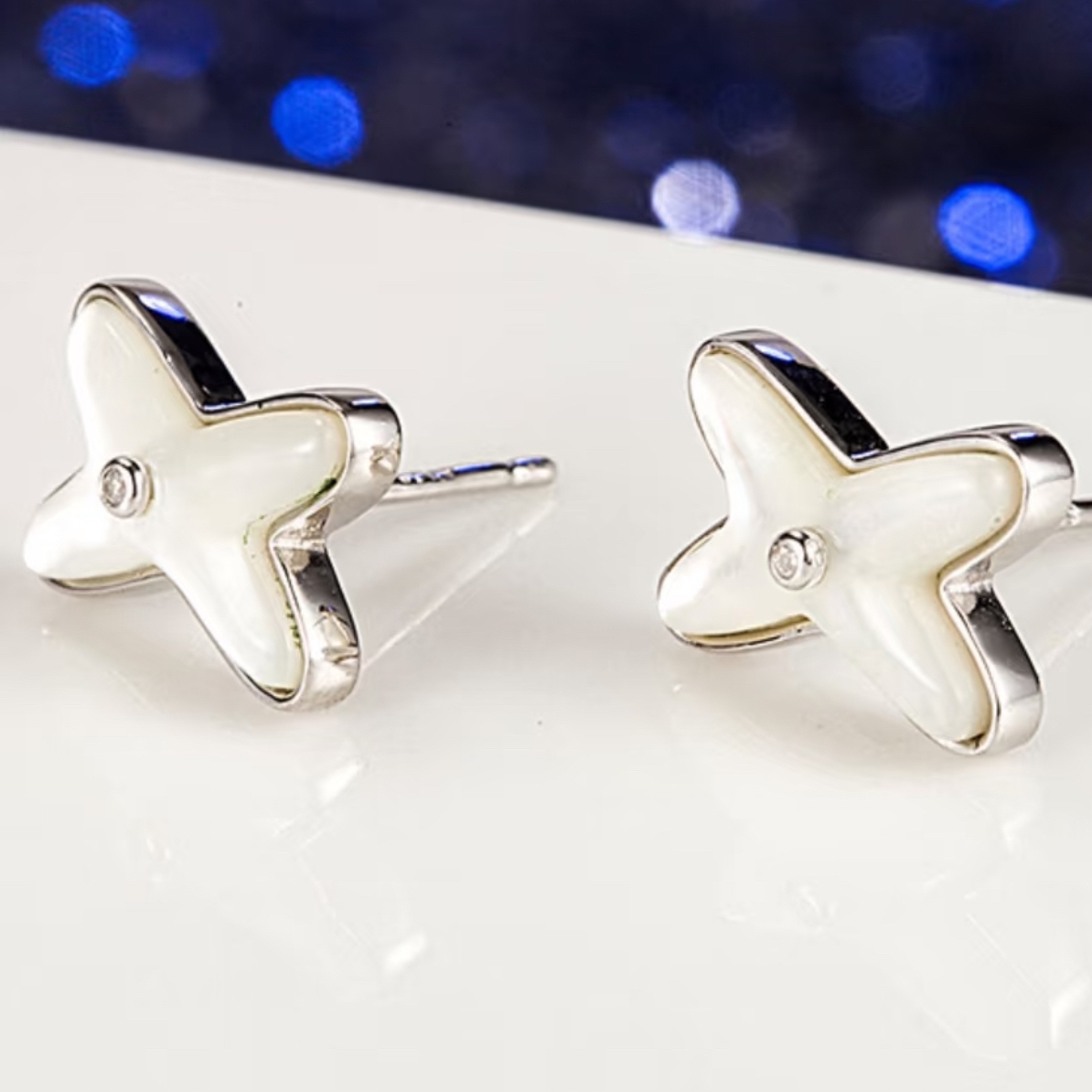 耳饰 尚美交叉耳钉C489