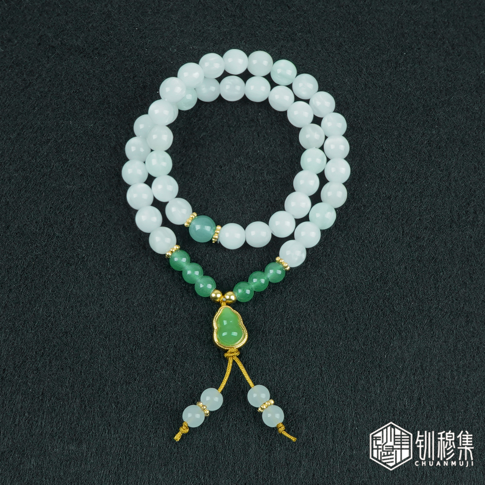 非金属树脂手链 钏穆集手串文玩小众国风双圈女士时尚百搭