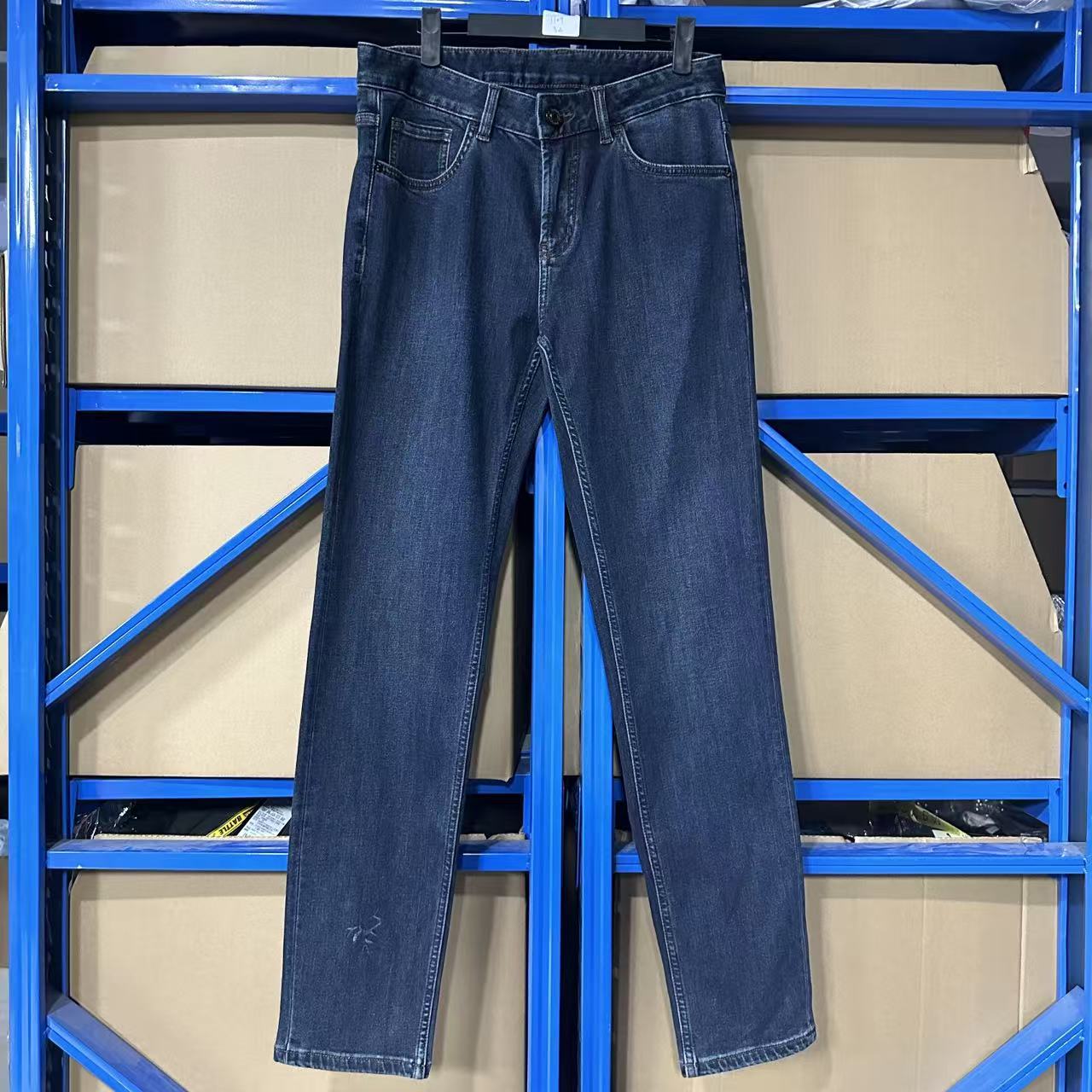 1109-G9-3(微瑕疵)经典深蓝弹力牛仔休闲男女同款四季款长裤