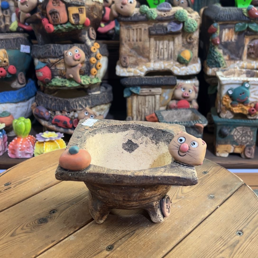 红陶嘻哈多肉花盆