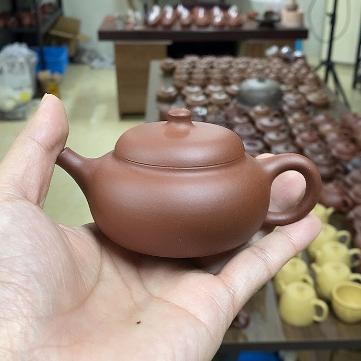 紫砂茶杯柿圆中槽青