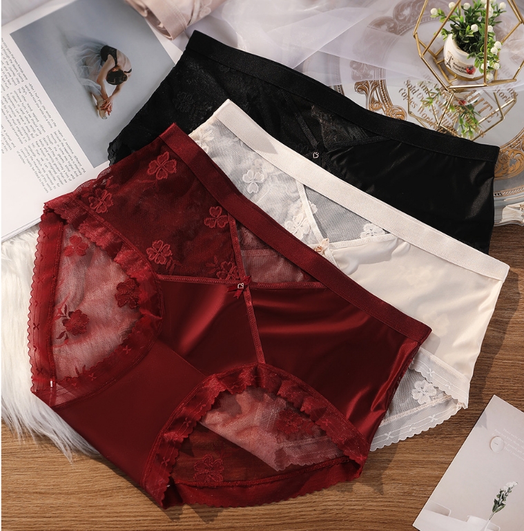 大码200斤性感蕾丝内裤女抗菌加长裆镂空小心机三角裤