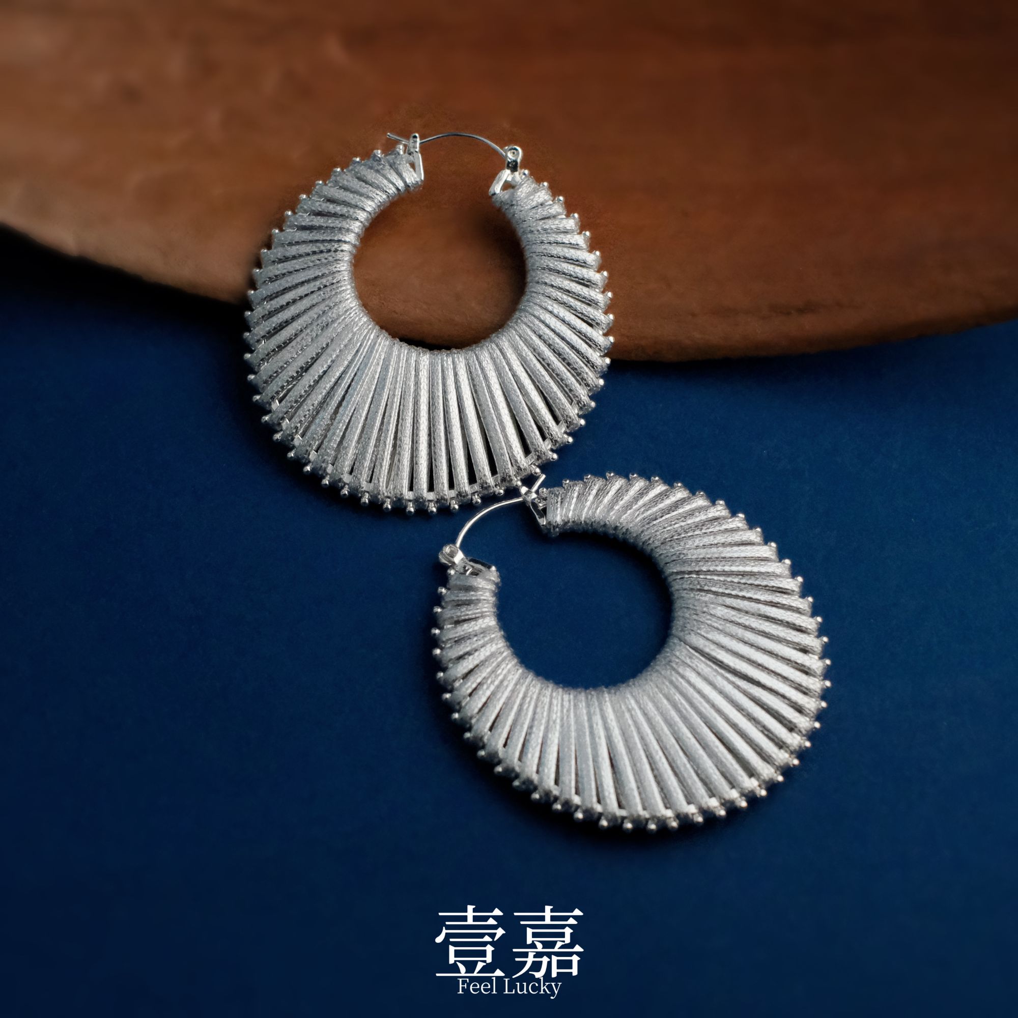 黄铜皮质耳饰 壹嘉黄铜耳饰欧美复古设计感小众手工编织耳环YJ41