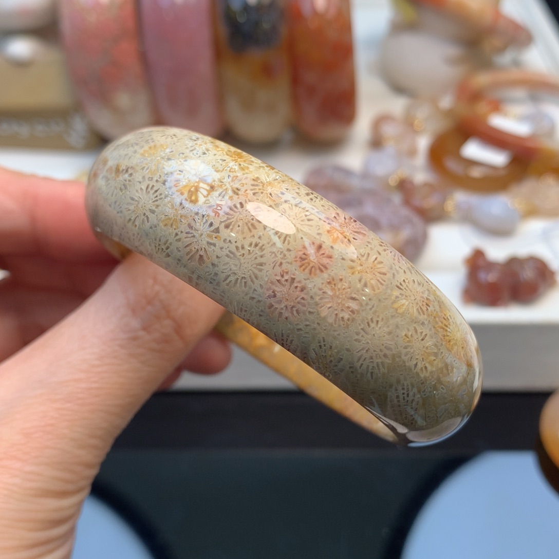 硅化珊瑚（珊瑚玉）手镯未镶嵌54.7口原200