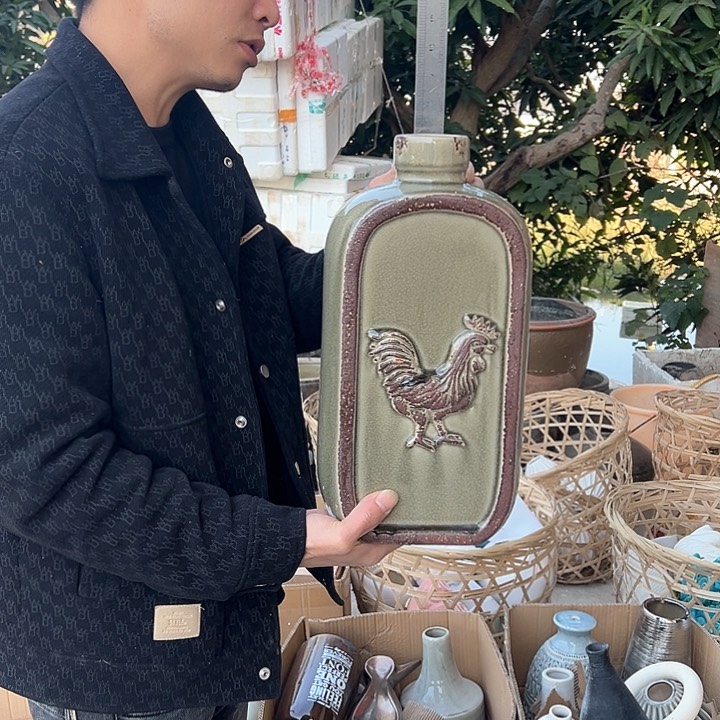 瓶高度38厘米口径5厘米微瑕捡漏