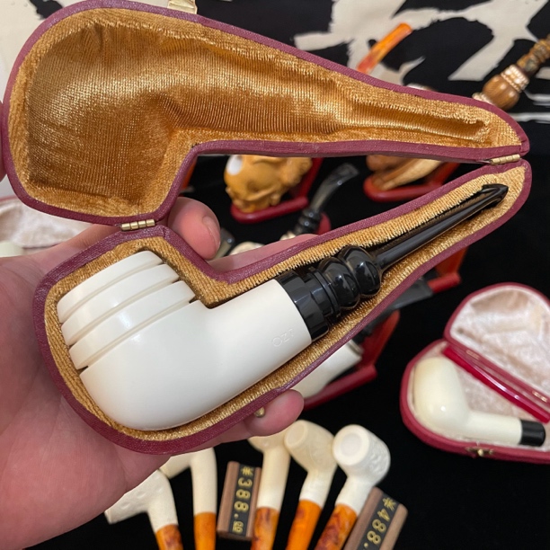 土耳其海泡石烟斗空腔大气室1929号长14.5cm口2.0cm深3.9cm克52