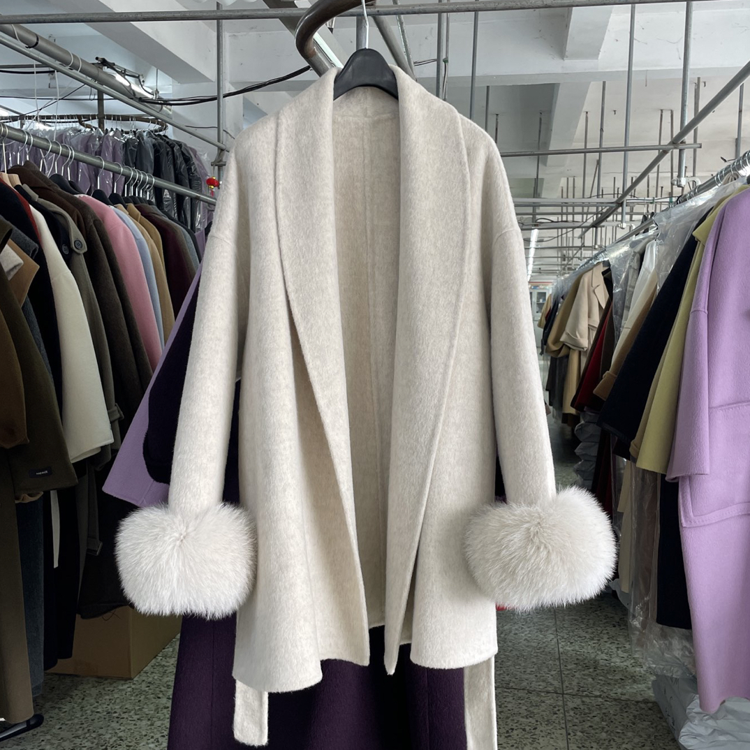 MAX短款狐狸袖25秋冬新款双面100羊毛半大高级感气质小个子大衣女