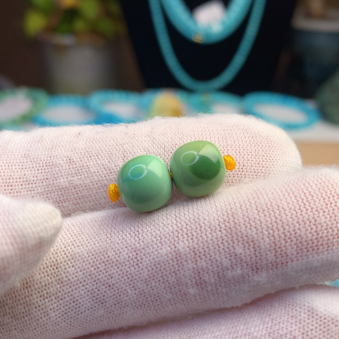 绿松石珠宝奇石未镶嵌9.3毫米