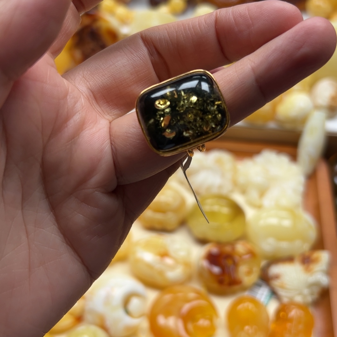 琥珀银S925镶嵌珠宝奇石