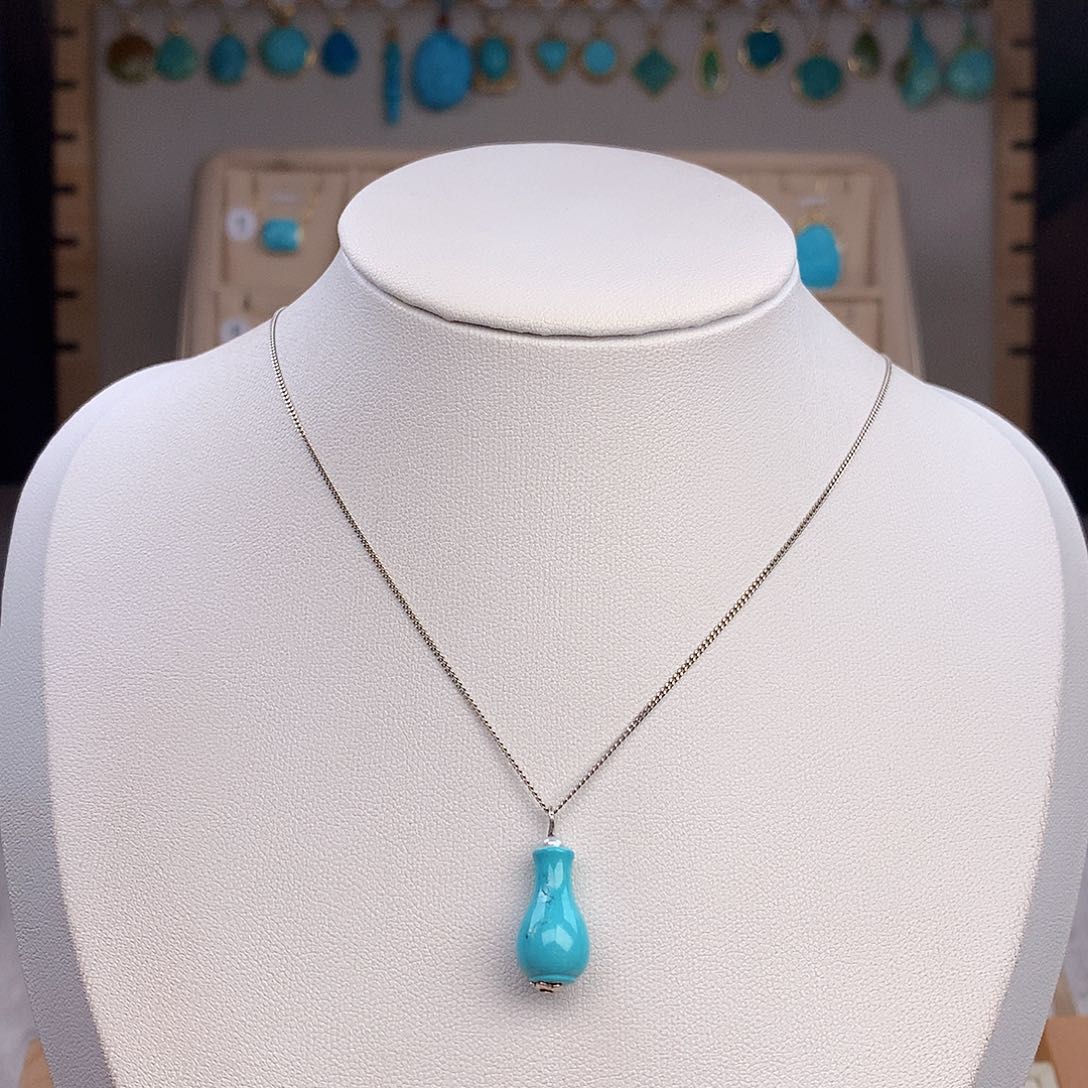 绿松石颈饰银S925镶嵌