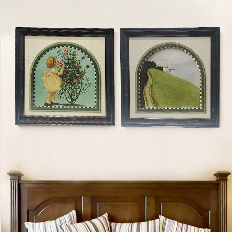 中古风挂画法式肌理金沙装饰画高级感餐厅斗柜客厅玄关壁画25050