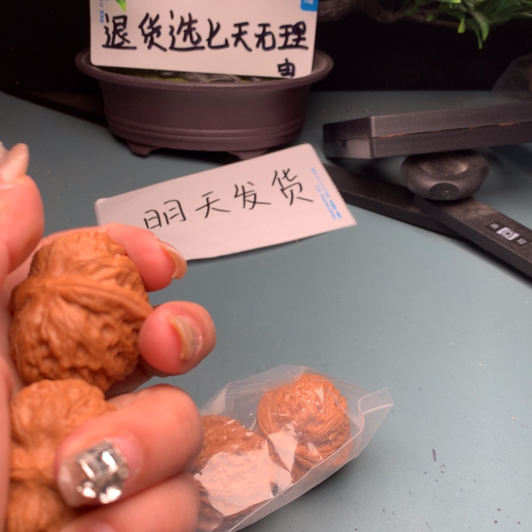 文玩核桃把件元宝4243