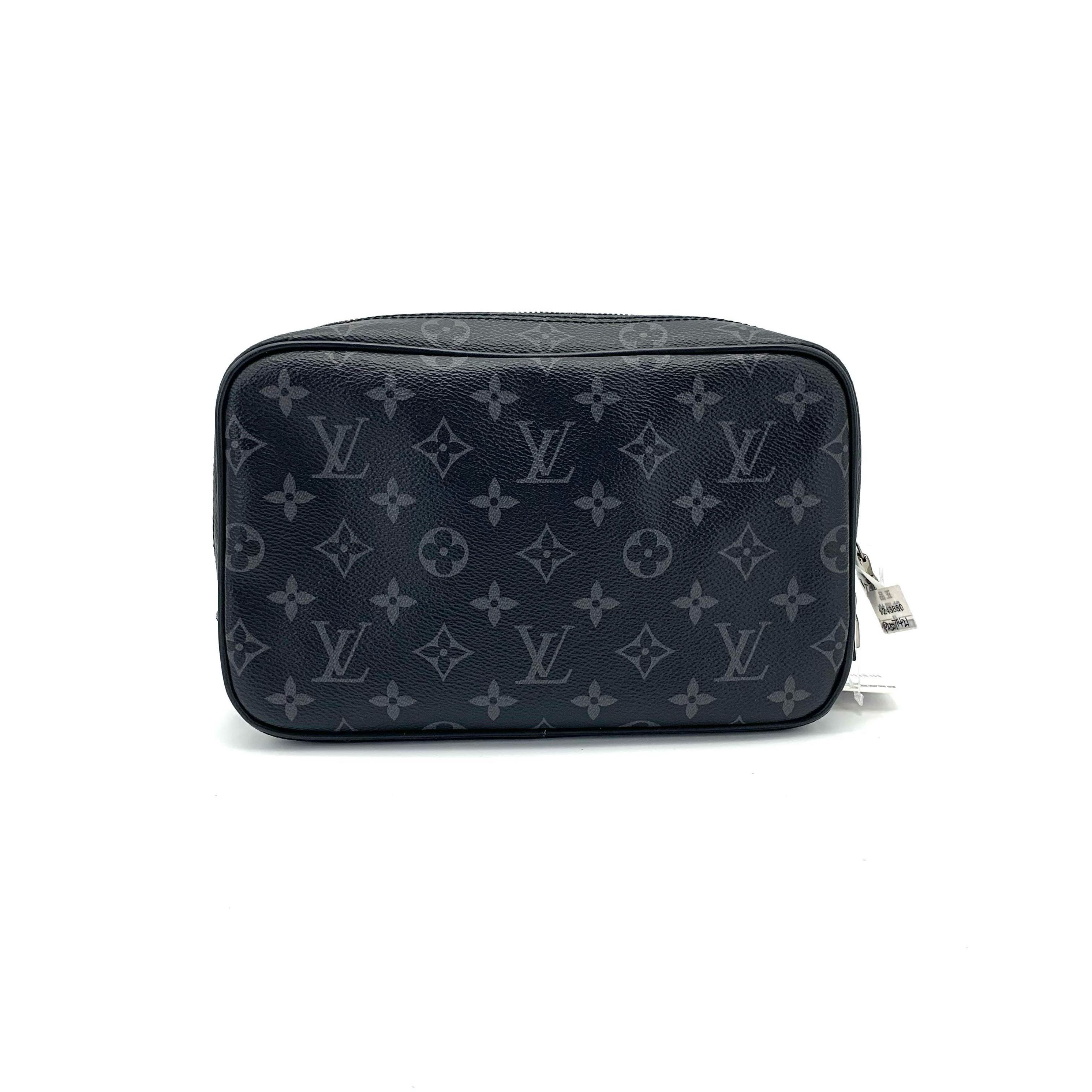 99新 LouisVuitton/路易威登 经典黑老花大号洗漱手拿包26/17男士