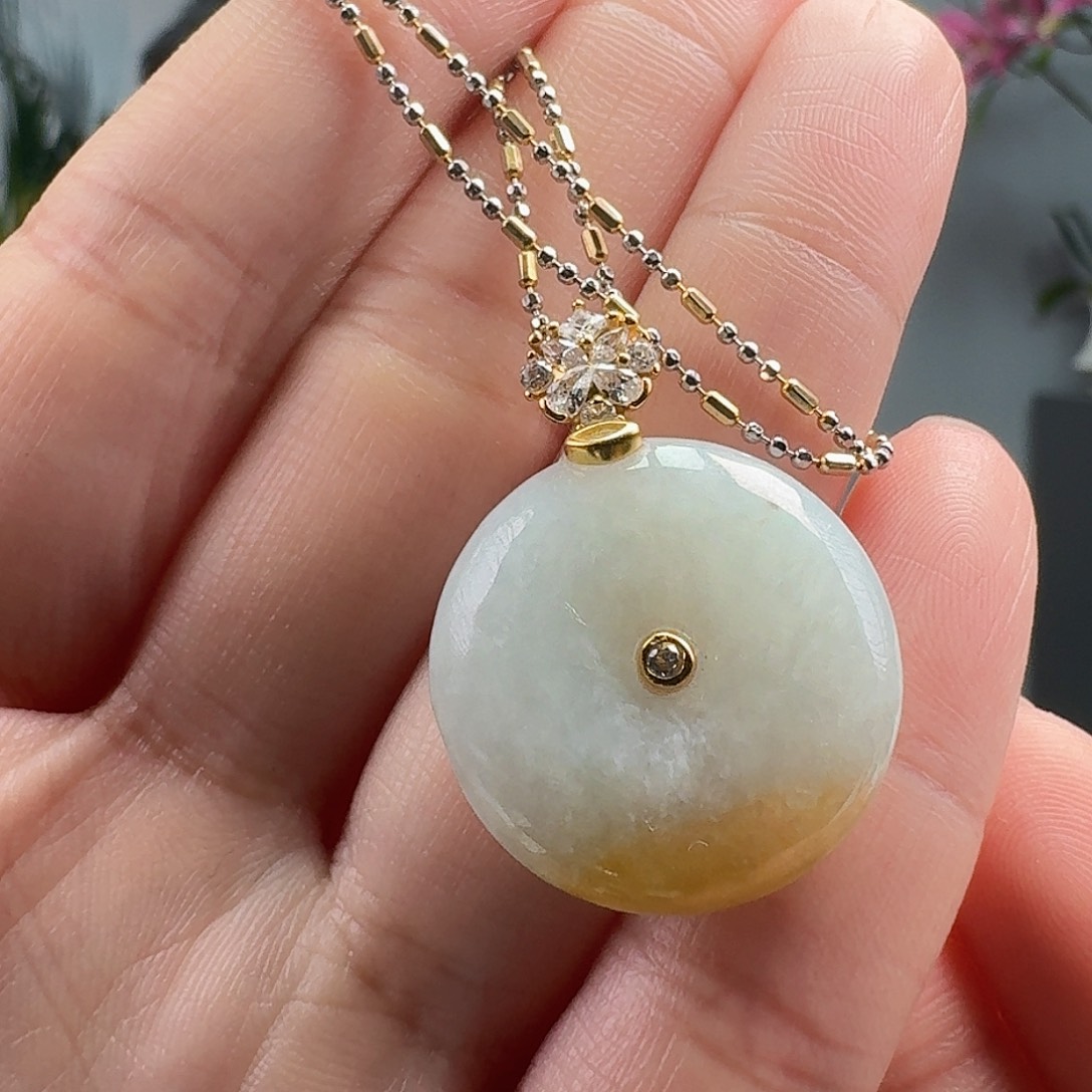 翡翠吊坠(赠链)银S925镶嵌天然