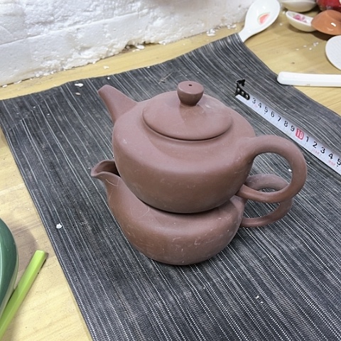 微瑕，不明火，泡茶壶，奶壶一套矮款