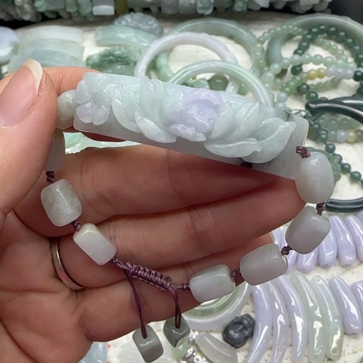 翡翠未镶嵌手链手牌