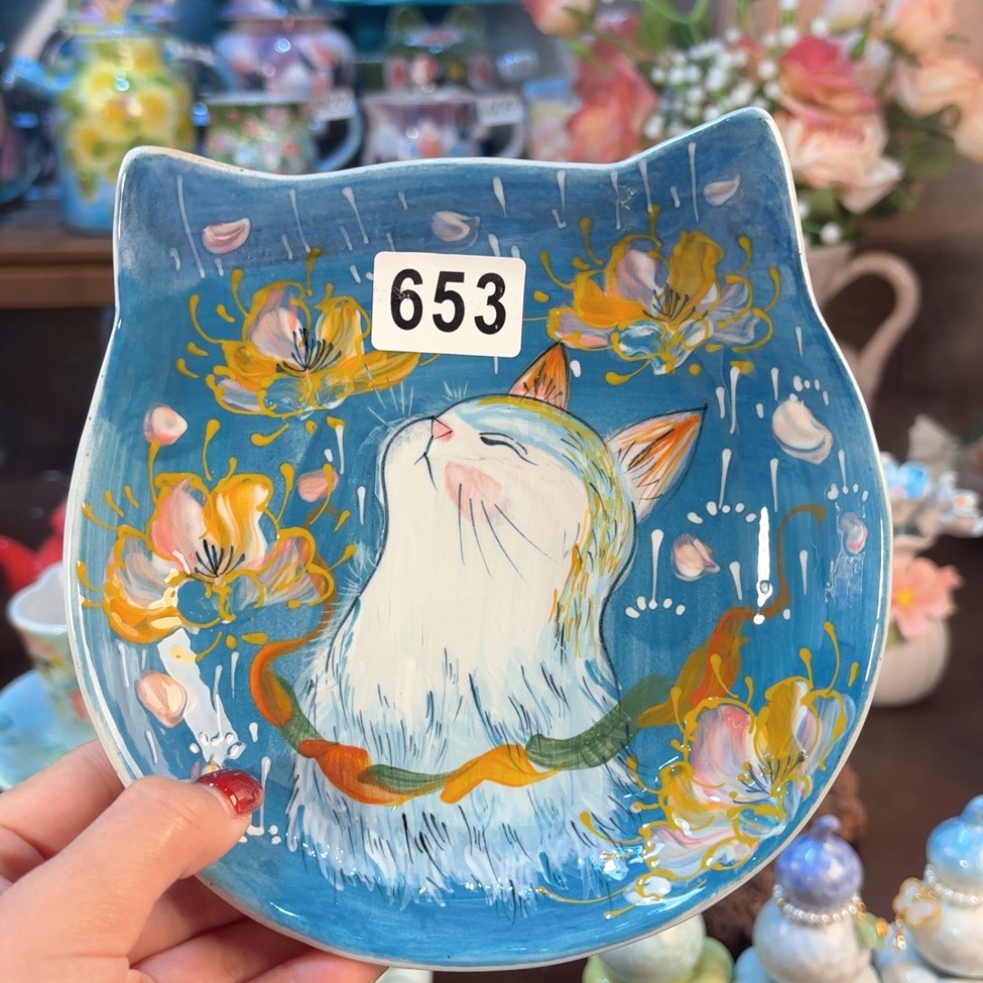 ?**质景德镇手绘高温釉下彩陶瓷茶具