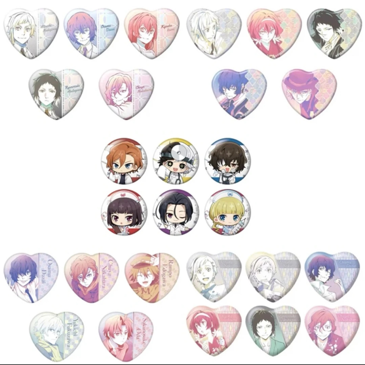 【文豪野犬】文豪野犬心形吧唧、医护Q版吧唧盲盒默认代拆