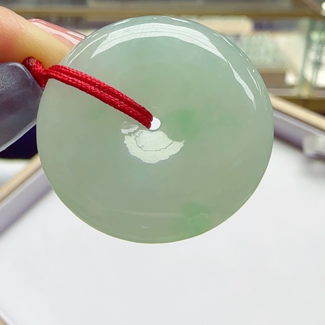 翡翠未镶嵌颈饰A*a平安扣