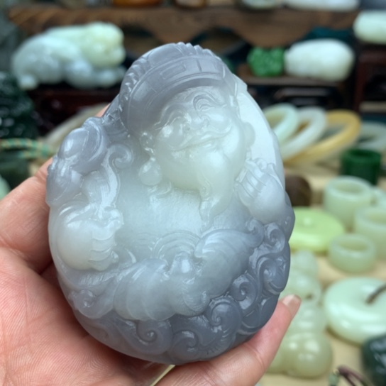 和田玉手把件未镶嵌