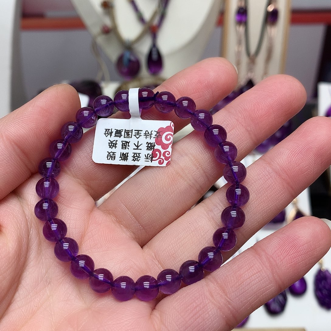紫晶乌拉圭手串7m m未镶嵌
