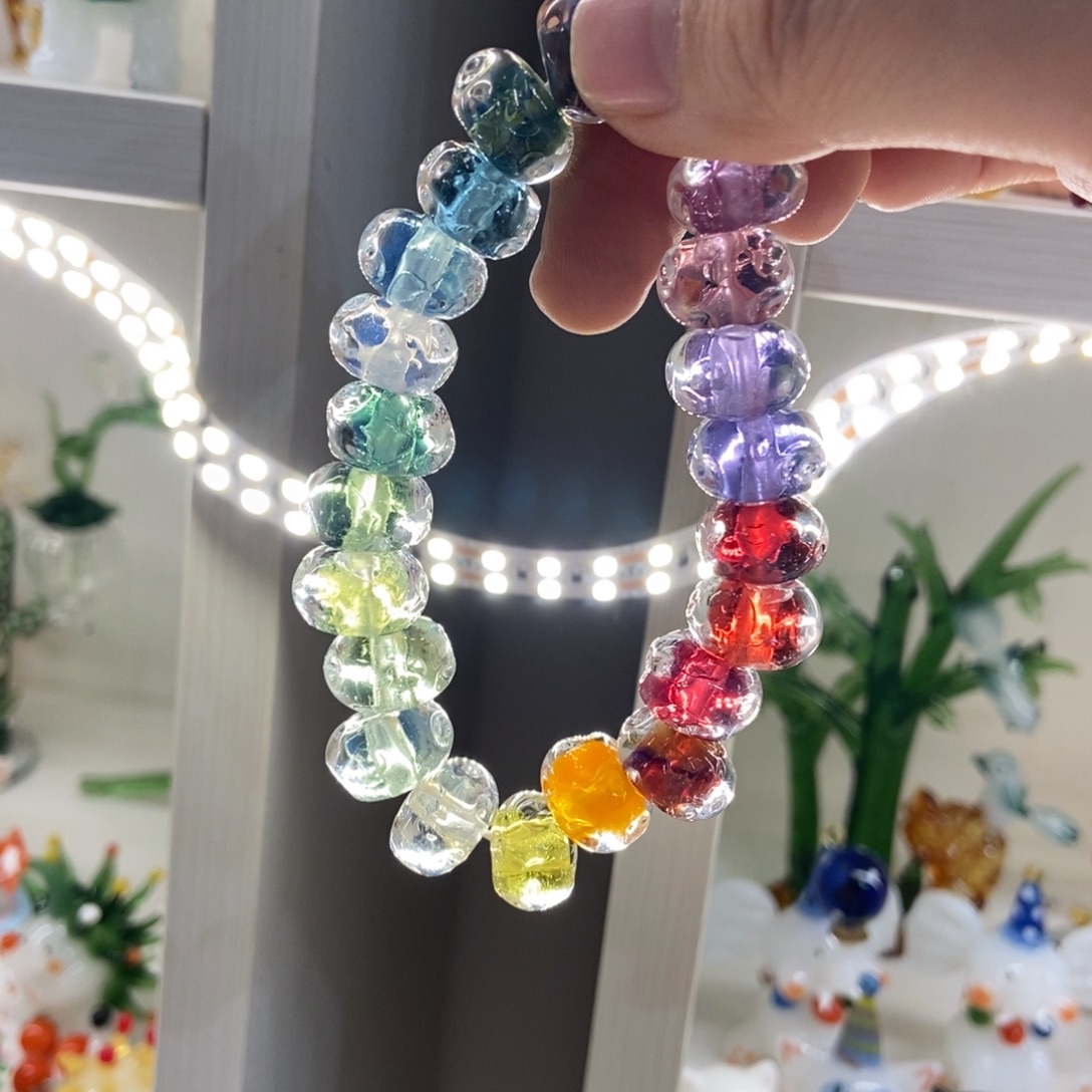 手工艺品琉璃彩虹手链