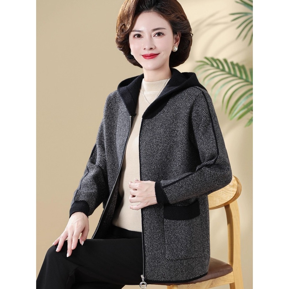 子母依连帽针织衫外套25350QKF007