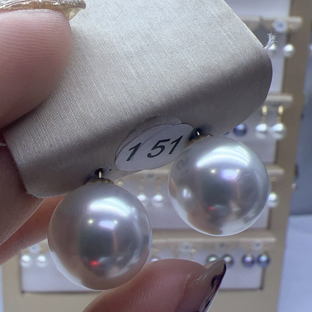 淡水珍珠耳饰18K金镶嵌