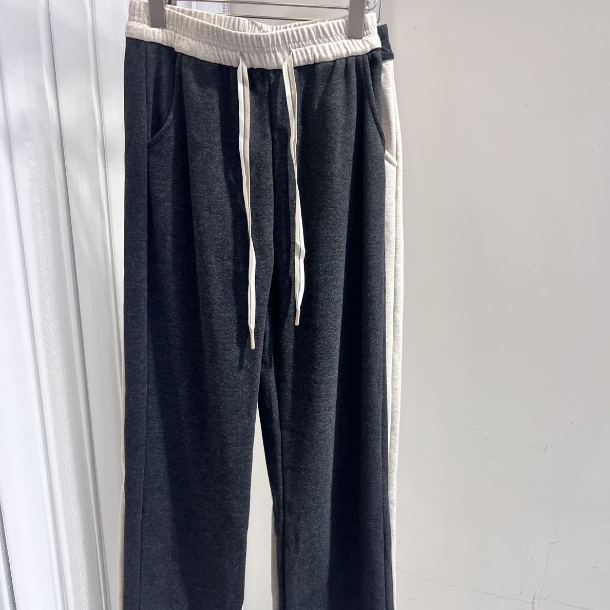 2569秋冬新款加绒加厚高腰抽绳垂感阔腿糯米裤女休闲显瘦