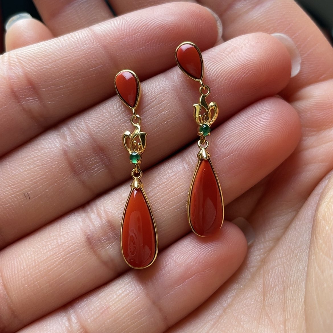 【闪购商品】南红玛瑙吊坠18K金镶嵌