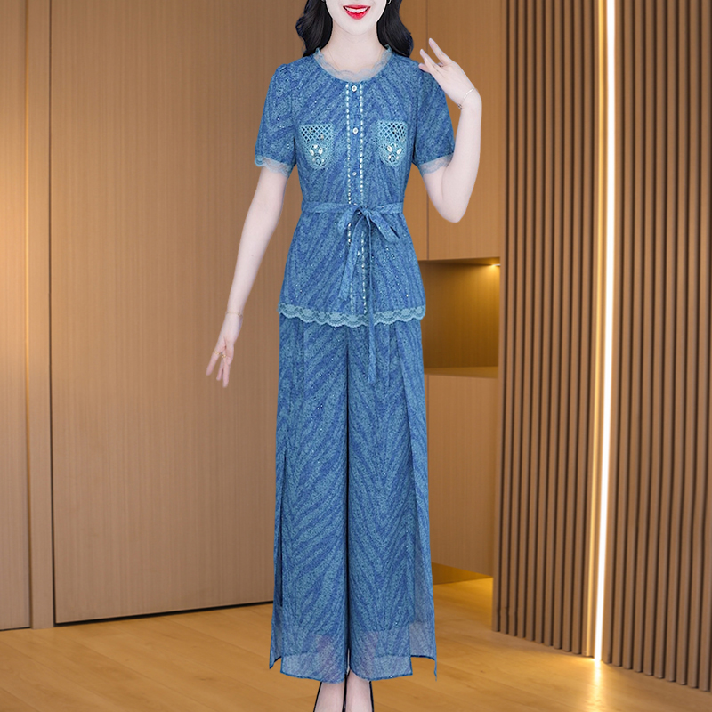 【上衣+裤子】优雅新款气质时尚大气减龄收腰显瘦套裤M-4XL-26167