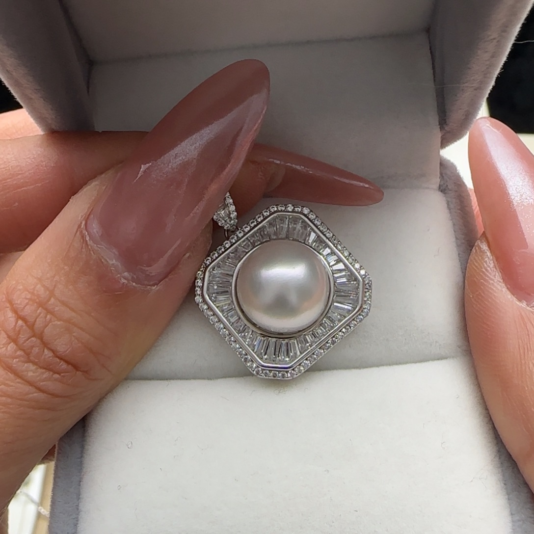 海水珍珠颈饰银S925镶嵌