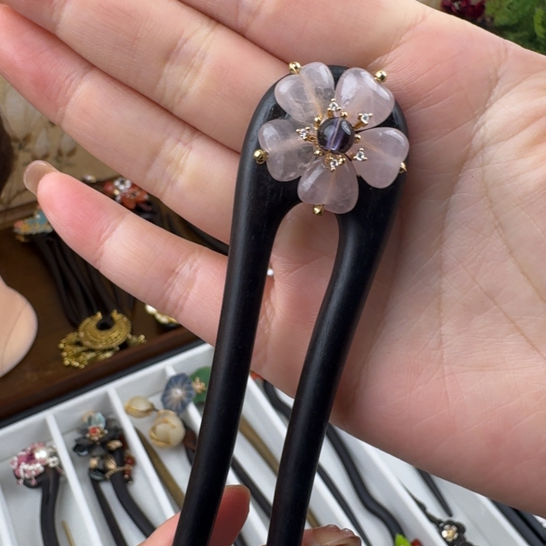 紫***伶醋酸铁合金155厘米黑檀木粉花