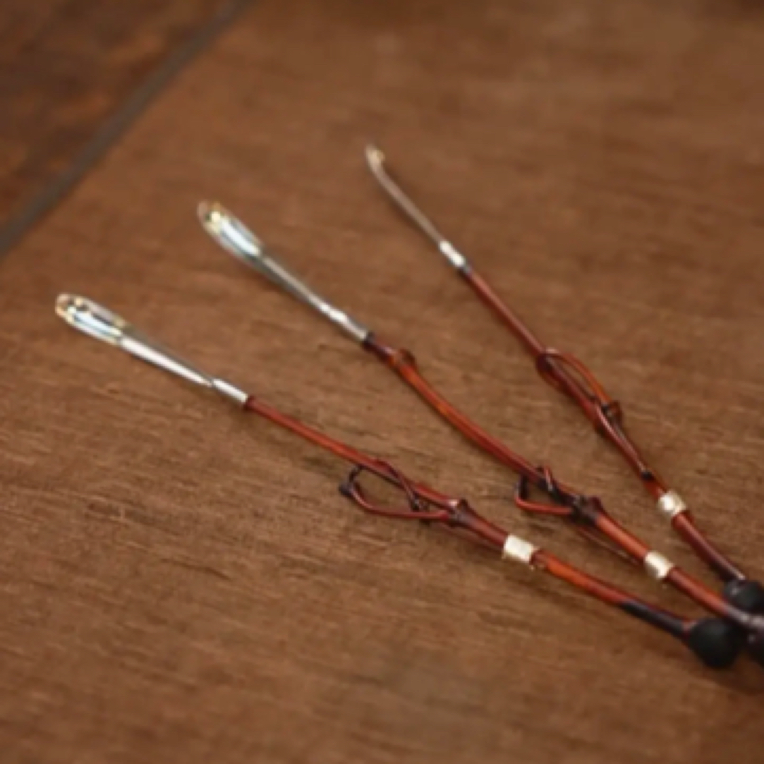 青云贮月-古篱紫竹鞭茶勺 锡茶铲 茶道配件