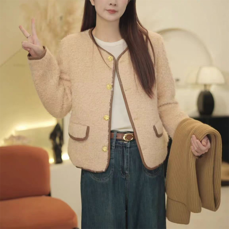 （女装）25022 冬季新款圆领绵羊毛小香风羽绒服短款外套