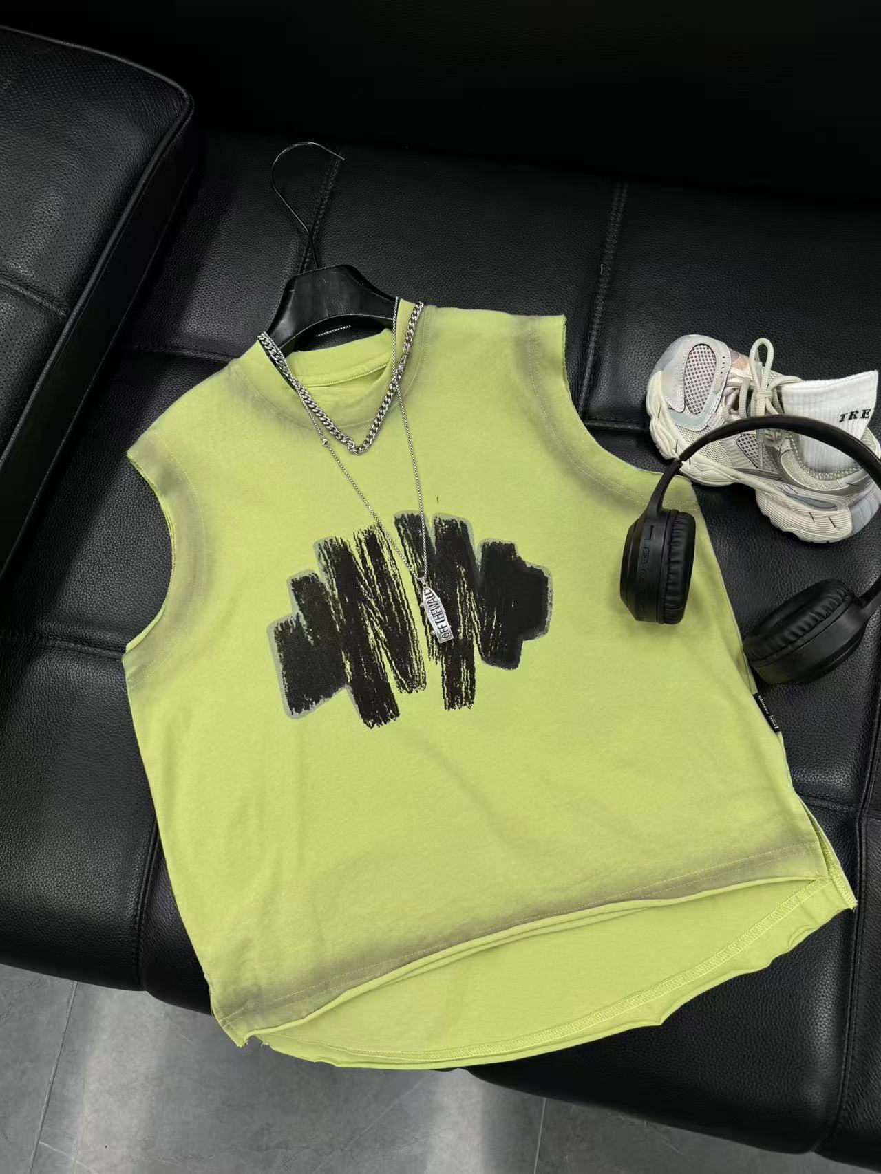 山 2025【Y】6月10日 儿童男童女童时尚绿色夏季无袖T恤2599-