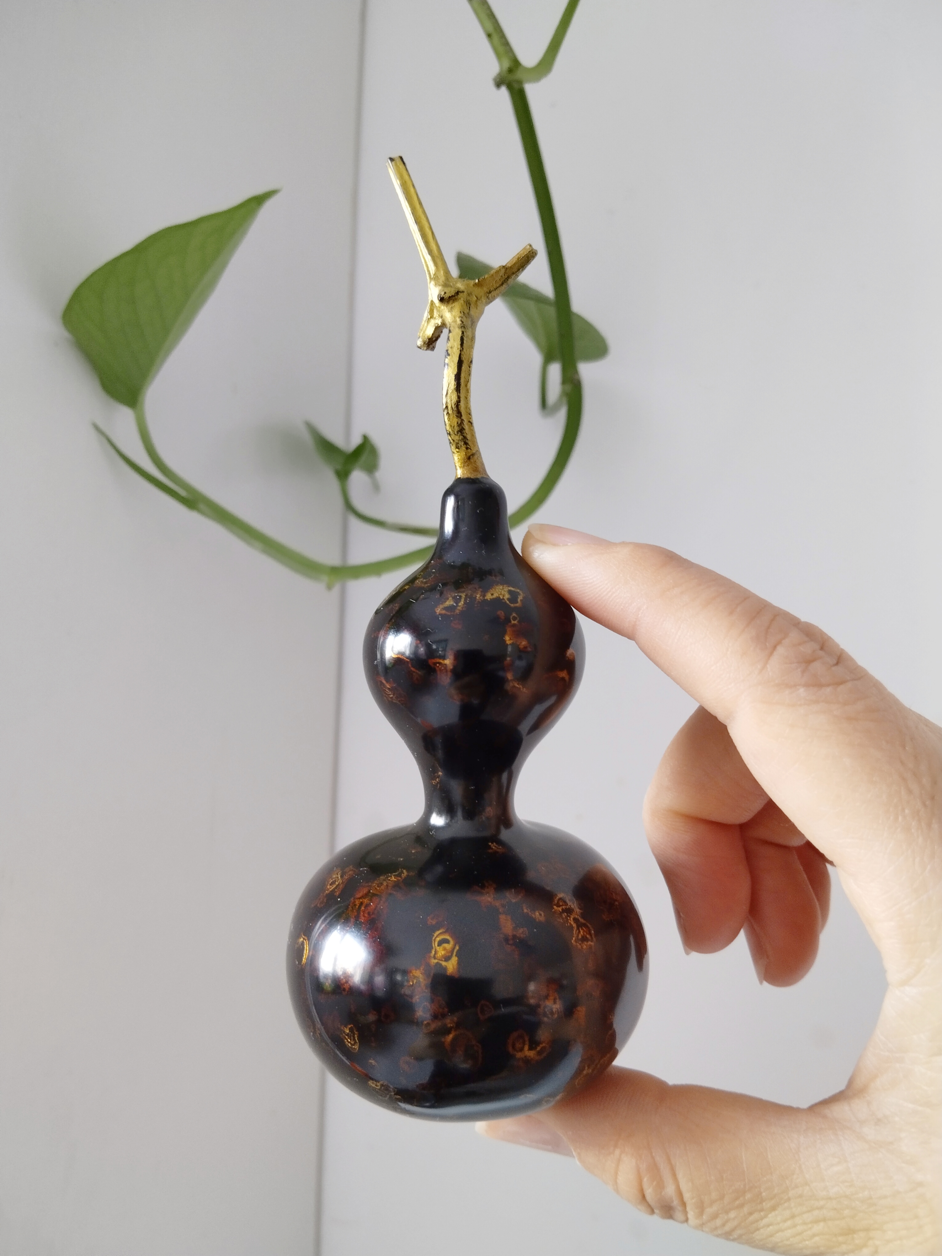 民间特色工艺品，天然大漆犀皮漆葫芦，天然漆