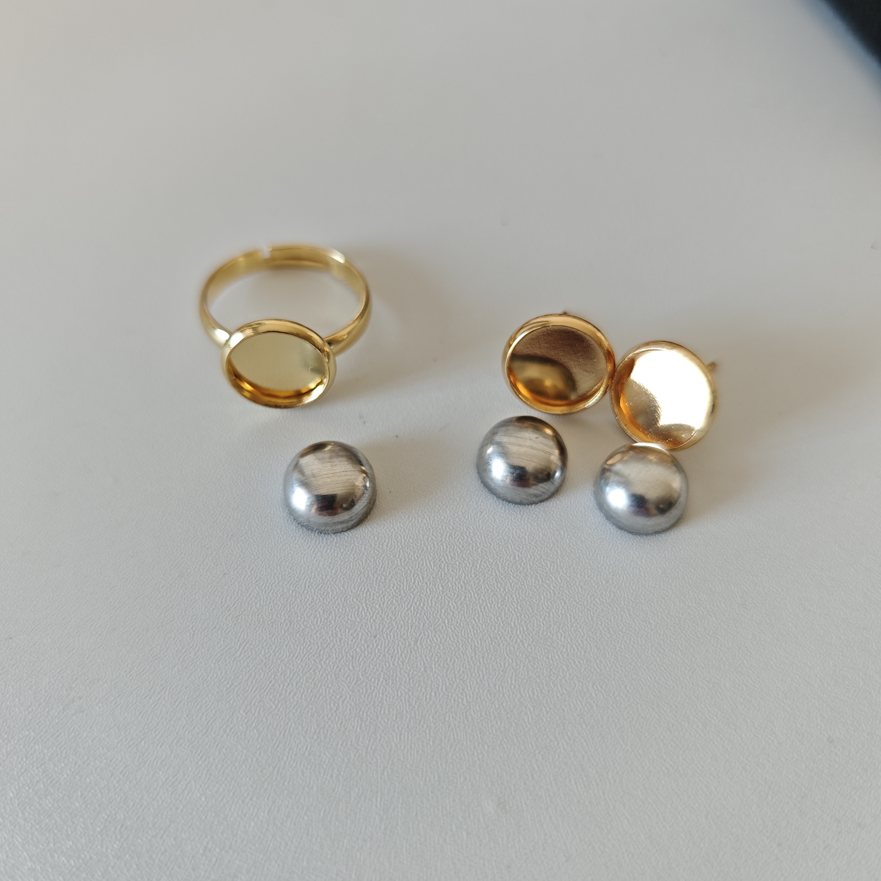 合金布艺戒指 宋锦 开口戒指 耳钉模具diy