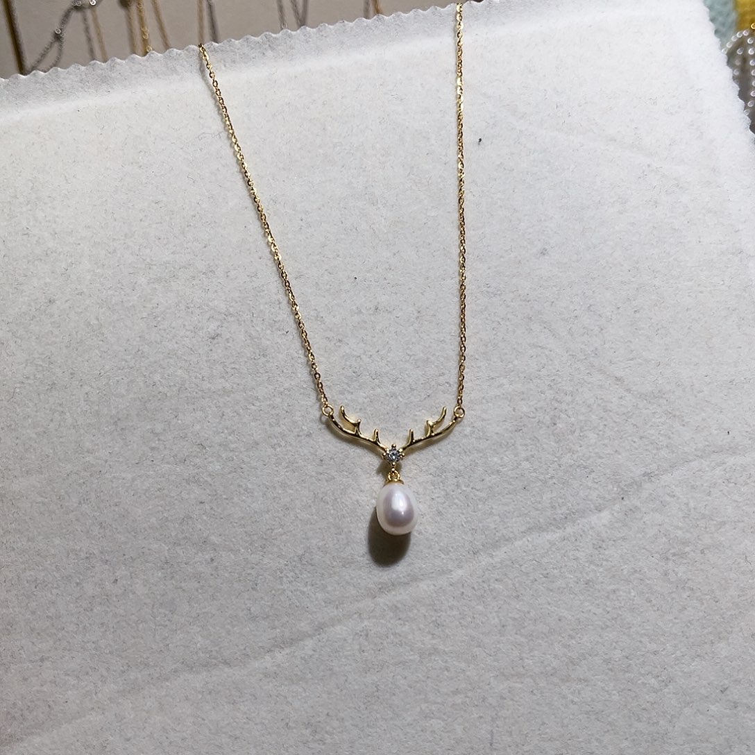 颈饰淡水珍珠银S925镶嵌