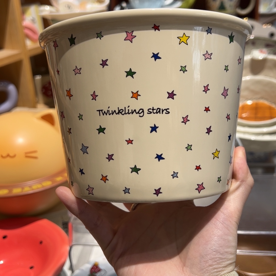 星星泡面桶釉下彩