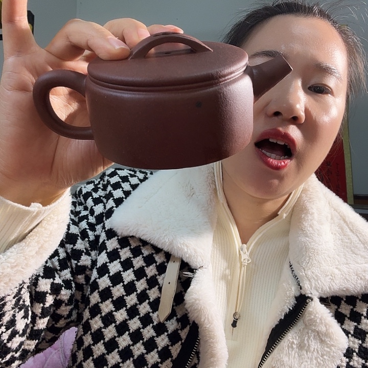 茶壶紫砂紫泥微瑕汉瓦200cc