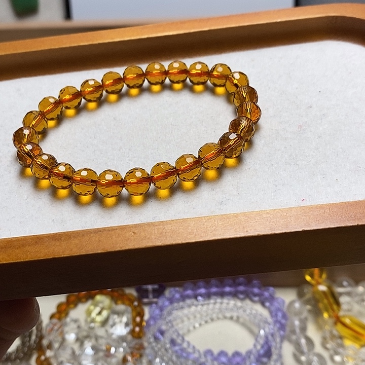 非金属卡8mm刻面老姜黄