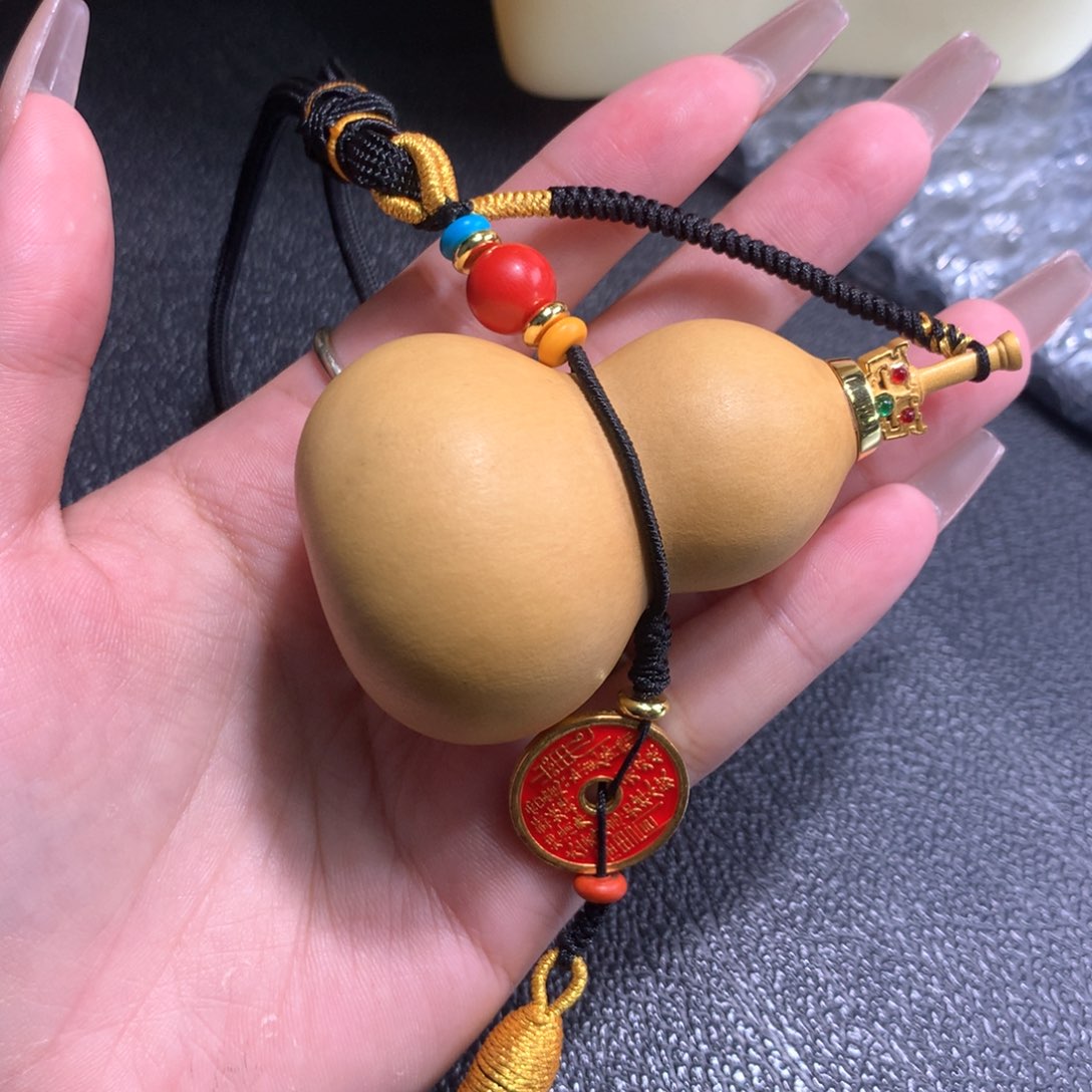 翡翠颈饰银S925镀金镶嵌葫芦