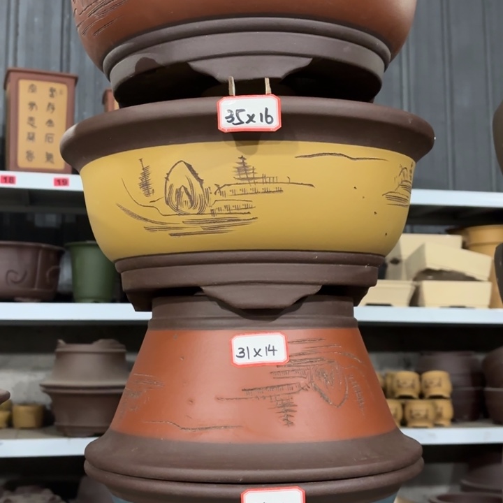 紫砂花盆100-4。       