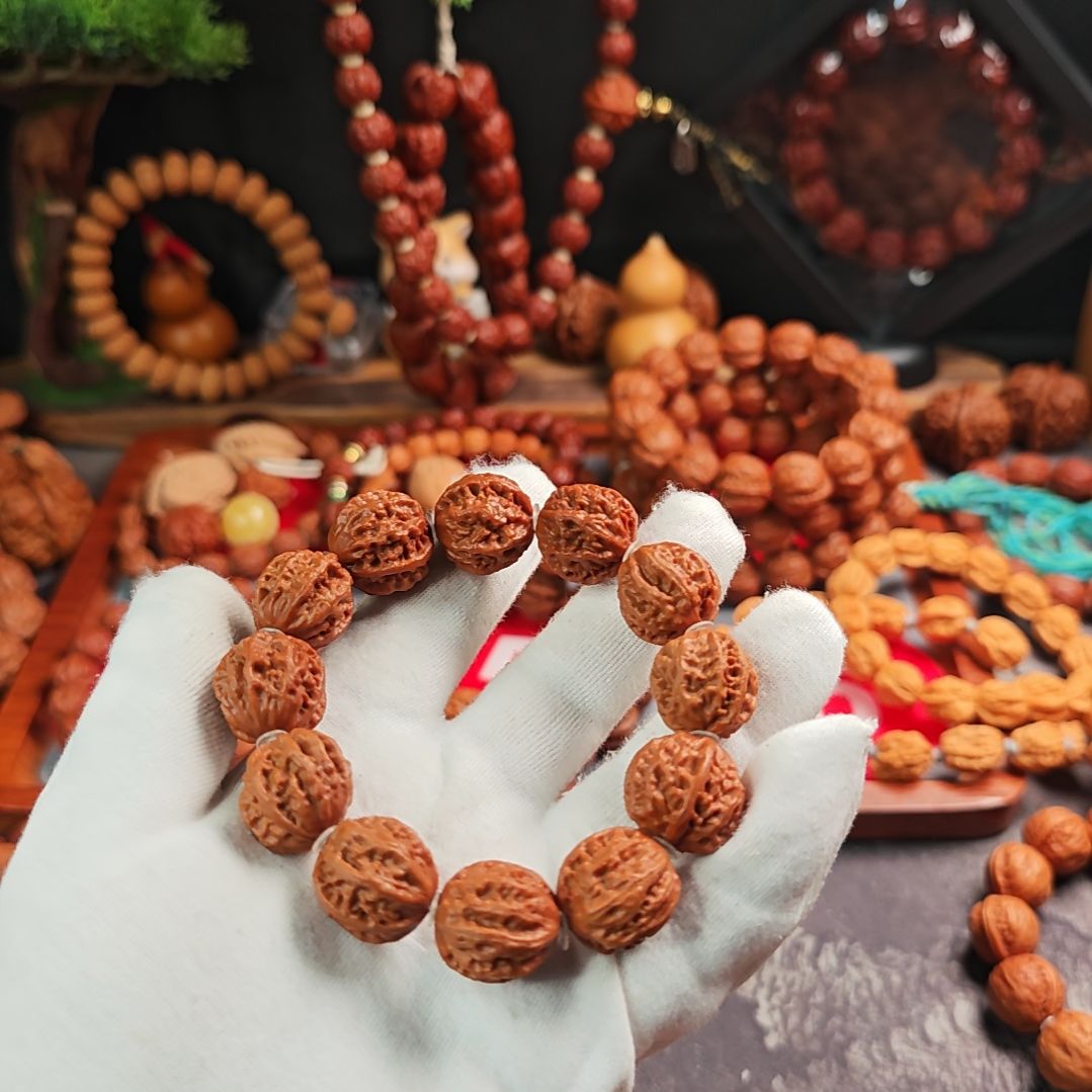 文玩核桃手串龙脊八楞楸子核桃手串