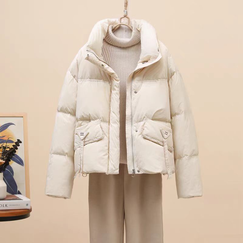 A09#女韩系冬季女生不显臃肿加厚短款时尚洋气羽绒服保暖外套