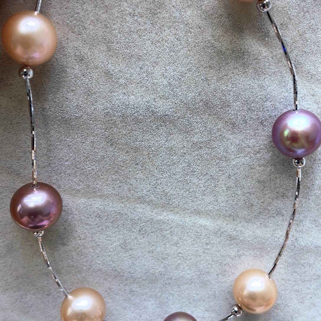 淡水珍珠颈饰银S925镶嵌