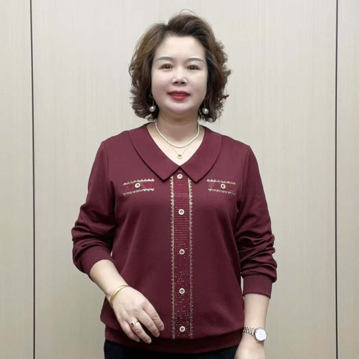 2025秋季时尚中老年弹力气质女装宽松显瘦百搭女士洋气休闲妈妈装