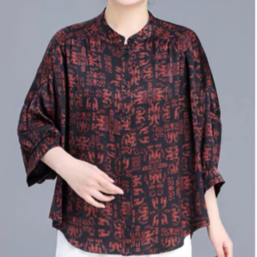 8550云锦缎大码开衫显瘦大衫