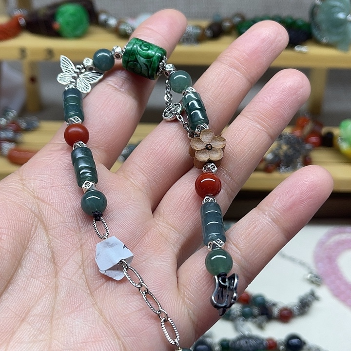 翡翠未镶嵌手链123